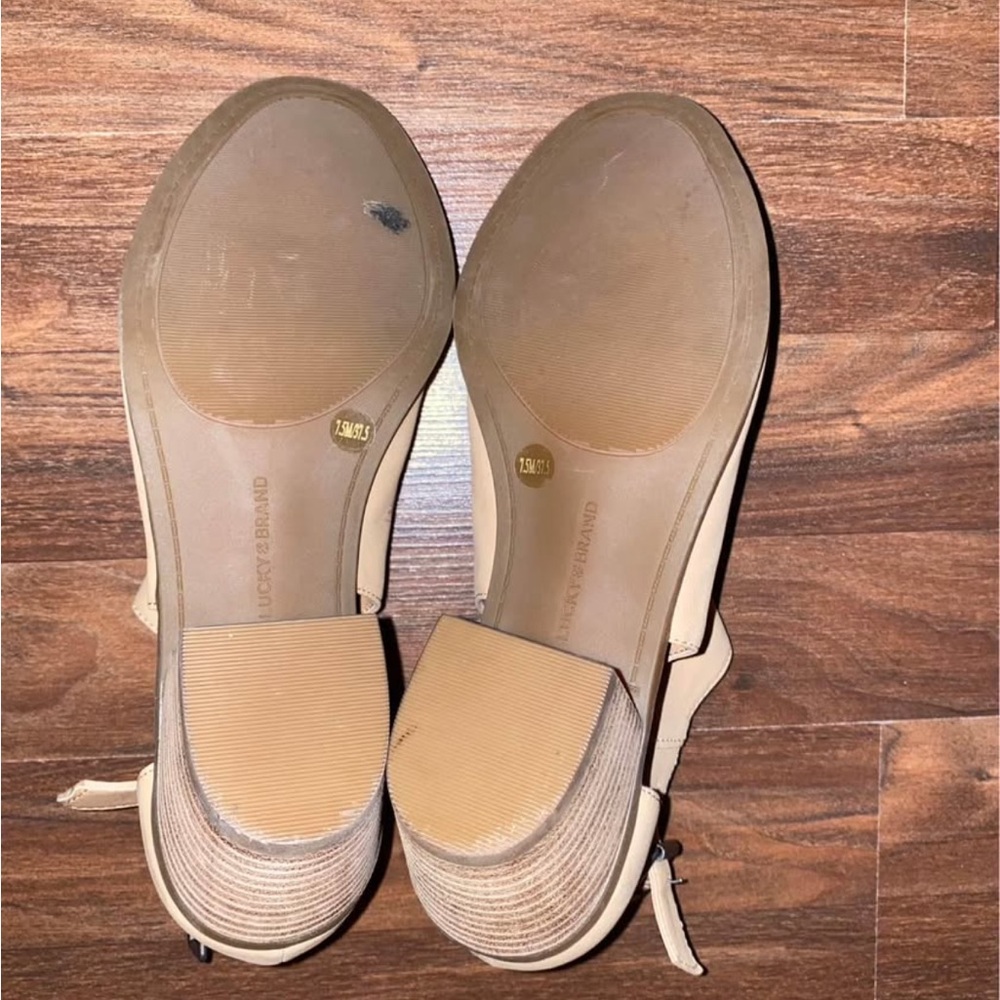 Women's Tan Peep-Toe Ankle Booties - Picture 3 of 5